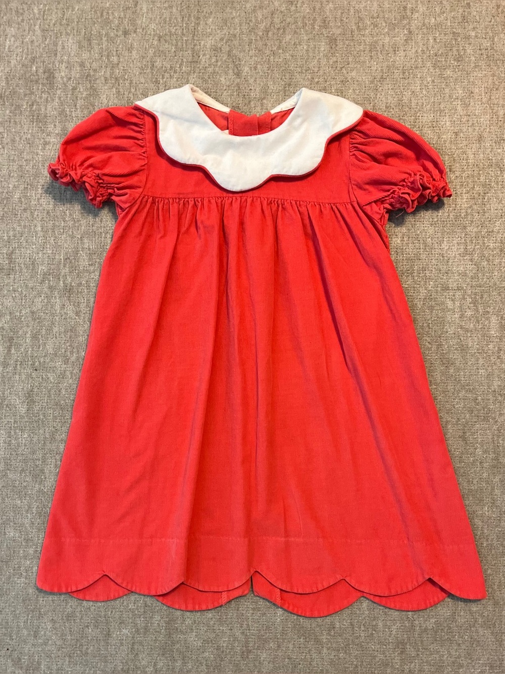 Zuccini Girls Red Corduroy Holiday Dress White Collar Size 6X